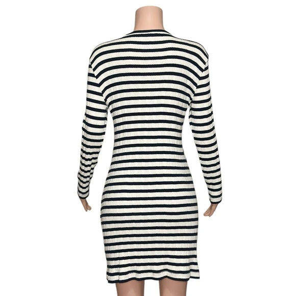 DÔEN Como Henley Sweater Dress, Marina San Simeon Stripe, XL - Picture 4 of 7